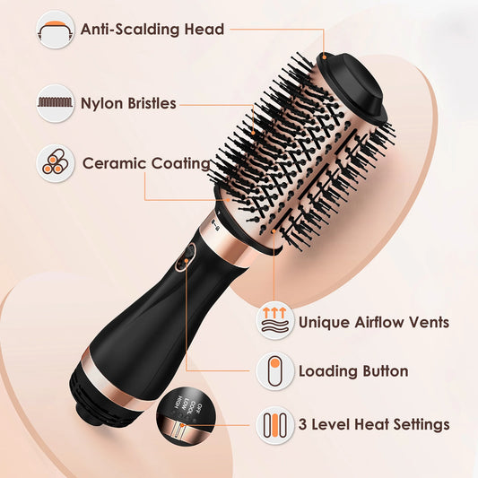 Hair Dryer Brush, Hot Air Brush, Blow Dryer Brush Tool Set Straightener/Dryer/Curling Plastic, Curling Brush Hair Dryer